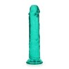 Żelowy realistyczny penis dildo z przyssawką bez jąder zielony 18cm