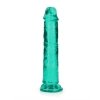 Żelowy realistyczny penis dildo z przyssawką bez jąder zielony 18cm