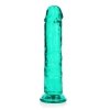 Żelowy realistyczny penis dildo z przyssawką bez jąder zielony 20cm