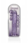 Żelowy realistyczny penis dildo z przyssawką bez jąder fioletowy 23cm