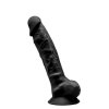 Czarne dildo z żyłami na przyssawce mocny orgazm 23 cm