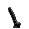 Czarne żylaste dildo na przyssawce 17 cm