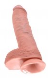 Realistyczne dildo cyber skóra jądra z przyssawką 25 cm