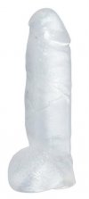 Dildo żelowe na przyssawce penis z jądrami 22 cm