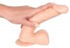 Dildo z jądrami jak prawdziwy penis na przyssawce 22,5 cm