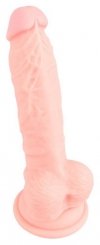 Realistyczne żylaste dildo z jądrami penis na przyssawce 18 cm