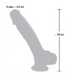 Grube żylaste dildo z jądrami na mocnej przyssawce  24 cm