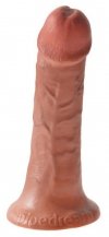 Brązowe realistyczne dildo penis z żyłami na przyssawce 15 cm