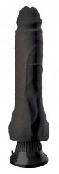 Realistyczny wibrator na przyssawce z jądrami czarny 23 cm