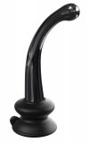 Szklane zakrzywione dildo do punktu g z przyssawką 15 cm