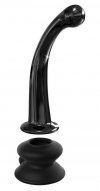 Szklane zakrzywione dildo do punktu g z przyssawką 15 cm