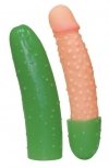 Dildo z wypustkami w kształcie ogórka sztuczny penis 25 cm
