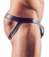 Błyszczące seksowne jockstrapy męskie wetlook czarne Men´s Jock XL