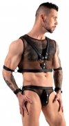 Męskie jockstrapy majtki + top z siateczki czarny Men's top and jock M