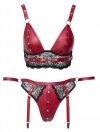 Bordowy komplet sex bielizny Cottelli XL