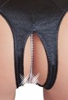 Czarne stringi z dziurką i perłami w kroczu Cottelli XL