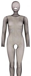 Uwodzicielski bodystocking kombinezon z zakrytą twarzą S-L