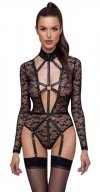 Kuszące sex body z uprzężą i obrożą Cottelli M