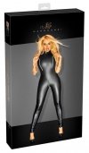 Seksowny kombinezon bodystocking z zamkami wet look L