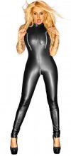 Seksowny kombinezon bodystocking z zamkami wet look L