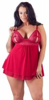 Czerwona sexy koszulka babydoll plus size Cottelli 3XL