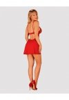 Obsessive koszulka nocna Luvae babydoll i stringi czerwona  S/M