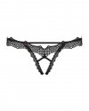 Obsessive Bravelle stringi otwarte czarne  S/M