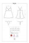 Obsessive koszulka nocna Behindy babydoll i stringi czarne  S/M