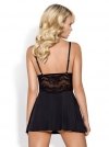 Obsessive koszulka nocna 810-BAB-1 babydoll i stringi czarna L/XL