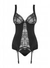 Obsessive Heartina gorset i figi czarny  S/M