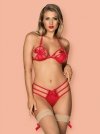 Obsessive Giftella komplet 2-częściowy czerwony  S/M