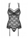Obsessive 860-COR-1 gorset i stringi czarny  S/M