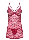 Obsessive koszulka nocna Ivetta babydoll i stringi czerwona  S/M