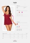 Obsessive koszulka nocna Ivetta babydoll i stringi czerwona  S/M