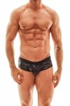 Męskie seksowne jockstrapy bokserki khaki ciemne Electro jock bikini XL