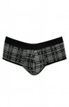 Męskie jockstrapy odkryte pośladki bokserki szara krata Balance jock strap S