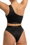 Seksowna bielizna underboob czarna Giselle set S/M top + figi + harness