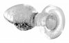 Szklany korek analny świecący w ciemności 9,6 cm