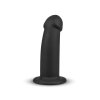 Czarne grube dildo do Strapon gładki penis na przyssawce 14,5 cm