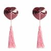 Nasutniki Burlesque gipsy pink serca z frędzlami na piersi