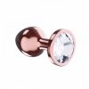 Złoty korek analny mały z kryształem Moonstone Shine S 