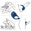 Wibrator silicone ring blue usb 7 function + electro stim / remote control