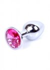 Korek analny z diamentem Jewellery Silver PLUG- Pink