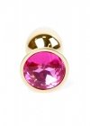 Korek analny z diamentem Jewellery Gold PLUG- Pink