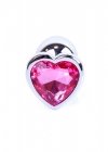 Korek analny z diamentem serce Jewellery Silver  Heart PLUG- Pink