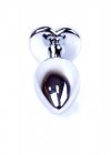 Korek analny z diamentem serce Jewellery Silver  Heart PLUG- Green