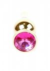 Złoty korek analny z diamentem Jewellery Gold BUTT PLUG- Pink