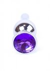 Korek analny z kryształem Jewellery Silver BUTT PLUG- Purple