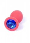 Silikonowy korek analny diament Jewellery Red Medium- Blue Diamond