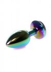 Gustowny korek analny klasyczny zatyczka plug z diamentem multicolor